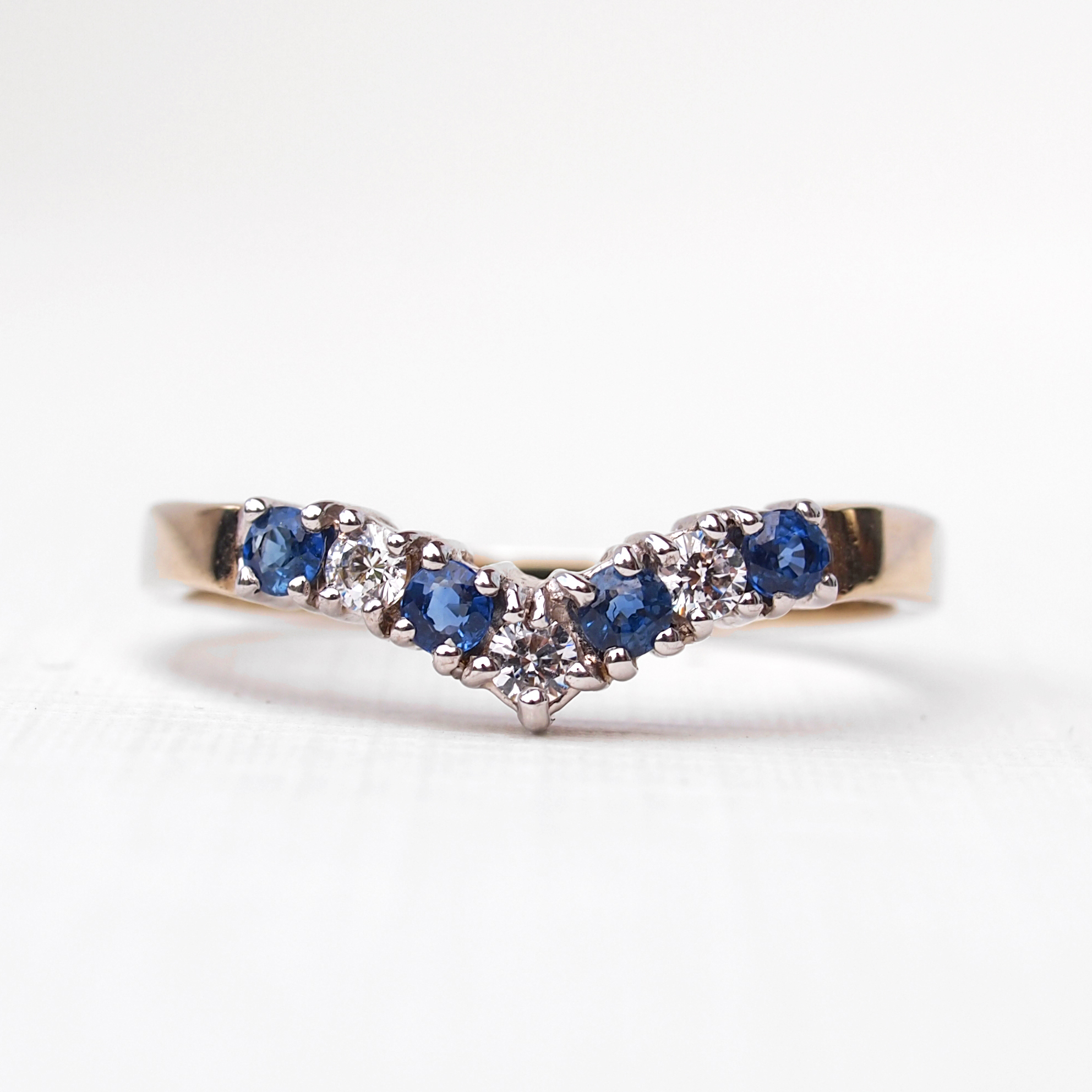 9ct White Gold 0.15CT Diamond Wishbone Wedding Eternity Ring size J | eBay