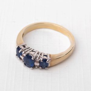 Sapphire trilogy ring