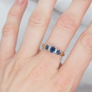 Sapphire trilogy ring