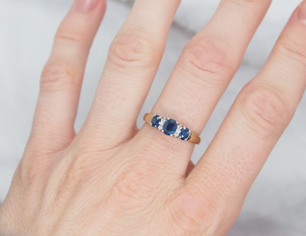 Sapphire trilogy ring