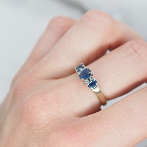 Sapphire trilogy ring