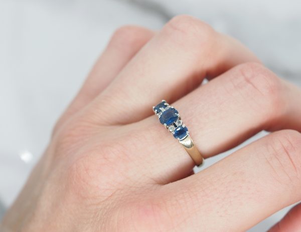 Sapphire trilogy ring