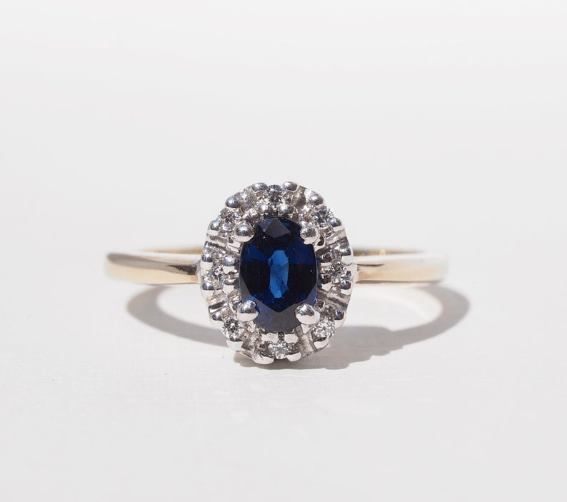 DION – Sapphire Diamond Halo Ring | | Arah James