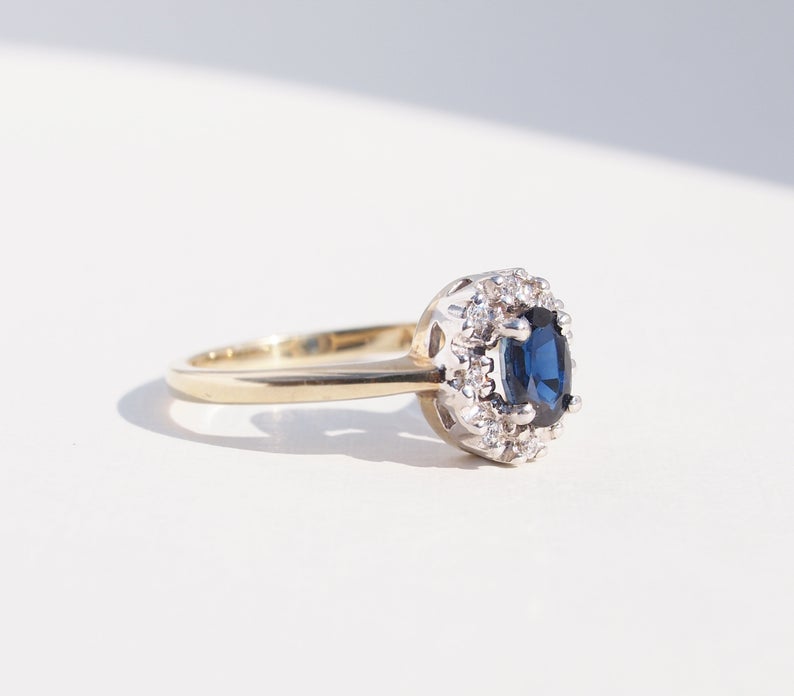 DION – Sapphire Diamond Halo Ring | | Arah James